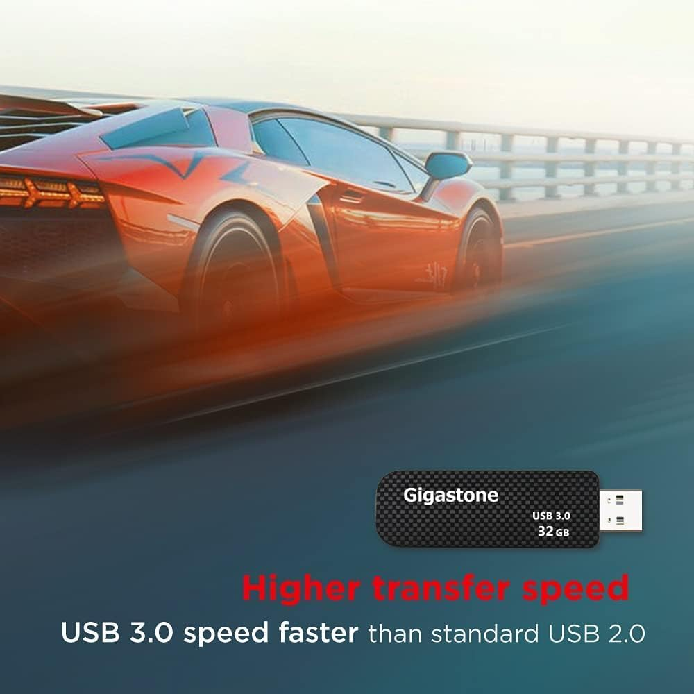 GIGASTONE Z30 32GB 10-Pack USB3.2 Gen 1 Flash Drive, Capless Retractable Design Pen Drive, Carbon Fiber Style Thumb Drive, Reliable Performance & Durable, USB 2.0/USB 3.0/USB 3.1 Interface Compatible image number 2