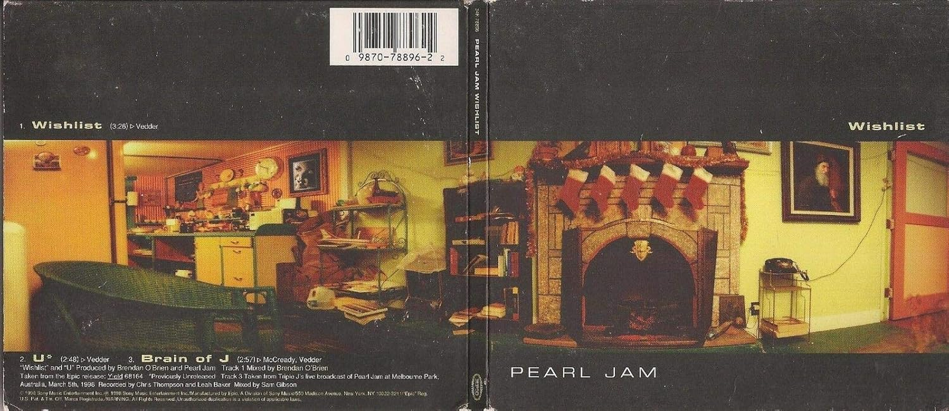 "WISHLIST" B/W "U" & "BRAIN of J (LIVE)" image number 1