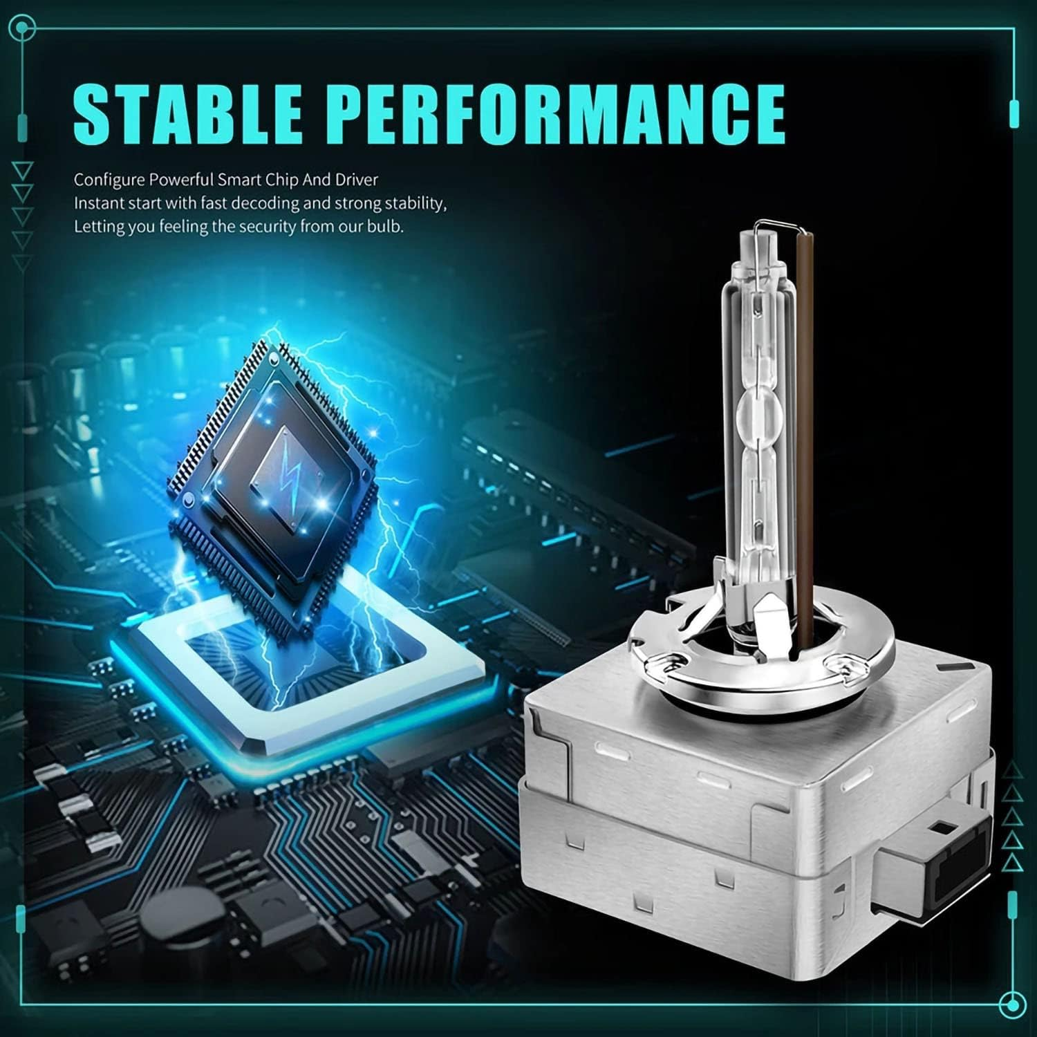 D1S 8000K Xenon HID Headlights Bulb 35W 12V Car Headlamp Replacement Bulbs for Low High Beam (D1S-Steel Bracket, 8000K) image number 7