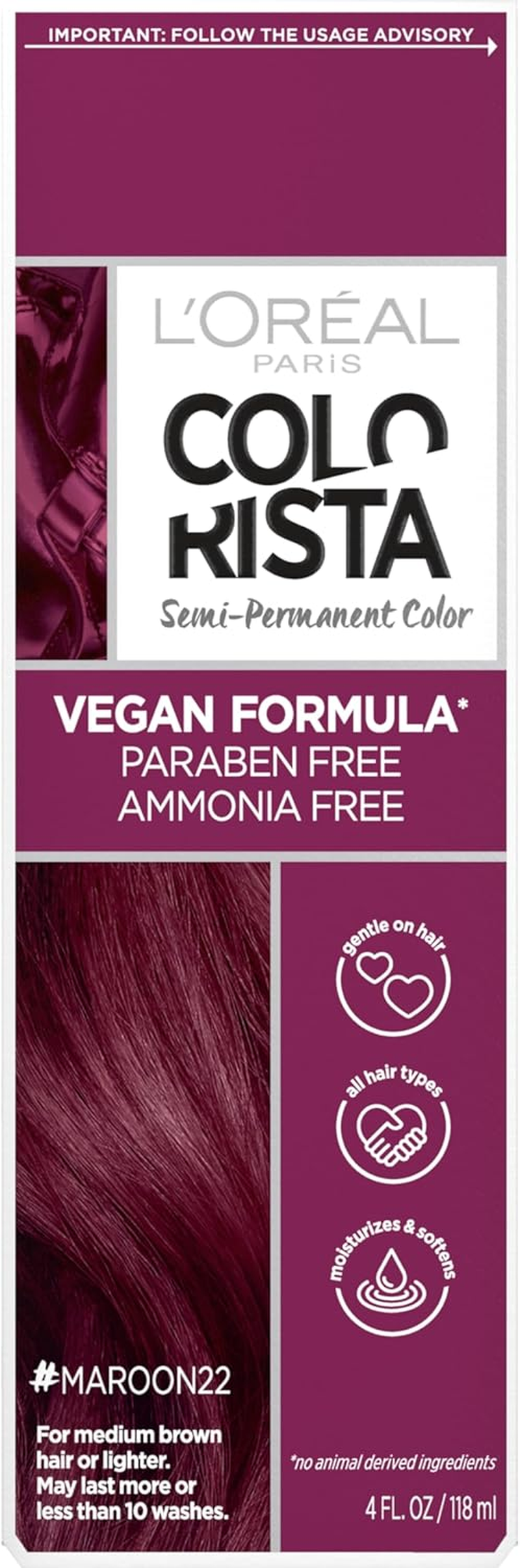 L&rsquo;Or&eacute;al Paris Colorista Semi-Permanent Hair Color for Brunette Hair, Midnight Blue