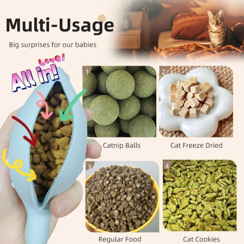 Hey Jumi 2Pcs Silicone Cat Toys, Multi-Functional Chew, Treat Dispenser, Interactive Feeder Toy for Indoor Cats, Food Puzzle Kitten Teething Toys, Durable Pet Training Toy with Catnip Ball image number 6