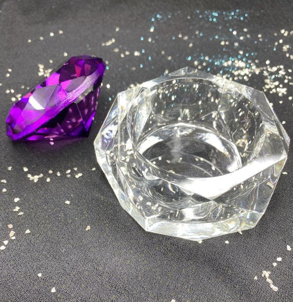 Large Crystal Glass Jar 50Ml with Beautiful Stone Diamond Shape image number 4