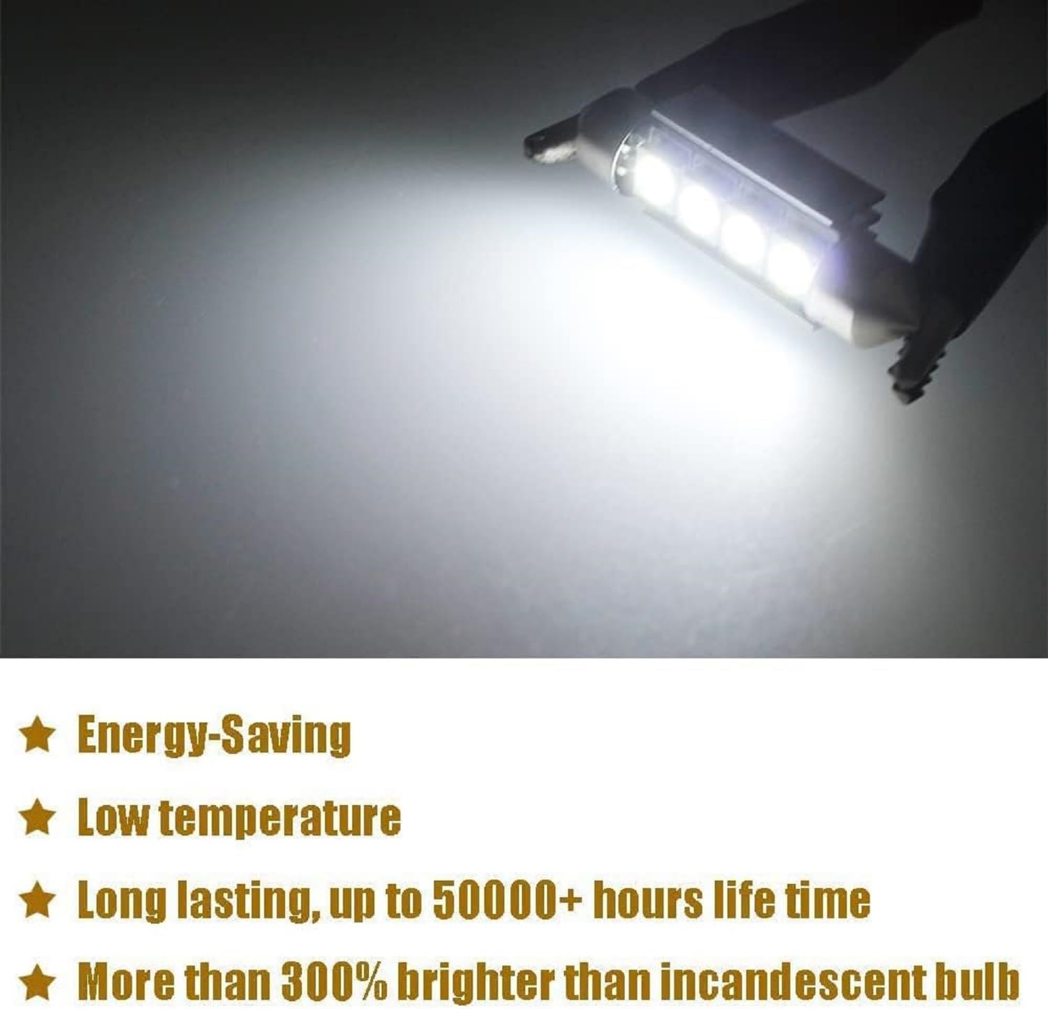 HOCOLO 4X Autobulbs Festoon C5W Led Bulbs 39Mm 6000K Xenon White Light 4-SMD 5730 for Car Interior Light Dome License Number Plate Side Door Map Courtesy Footwell Lamps (39MM 4-SMD Decoder)