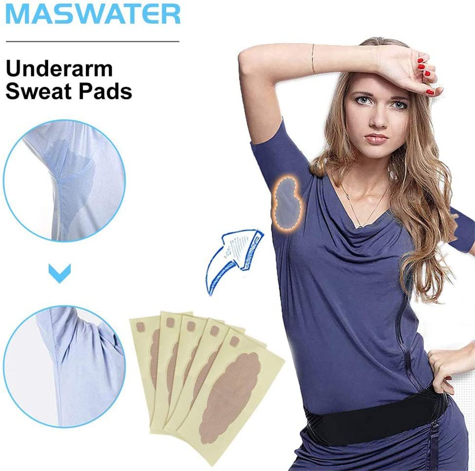 Underarm Sweat Pads, 5 Pcs Invisible Self-Adhesive Cotton Armpit Antiperspirant Sticker, Disposable anti Perspiration Absorbent Deodorant Prevention Pad, for Men and Women Reduce Armpit and Foot Sweat image number 4