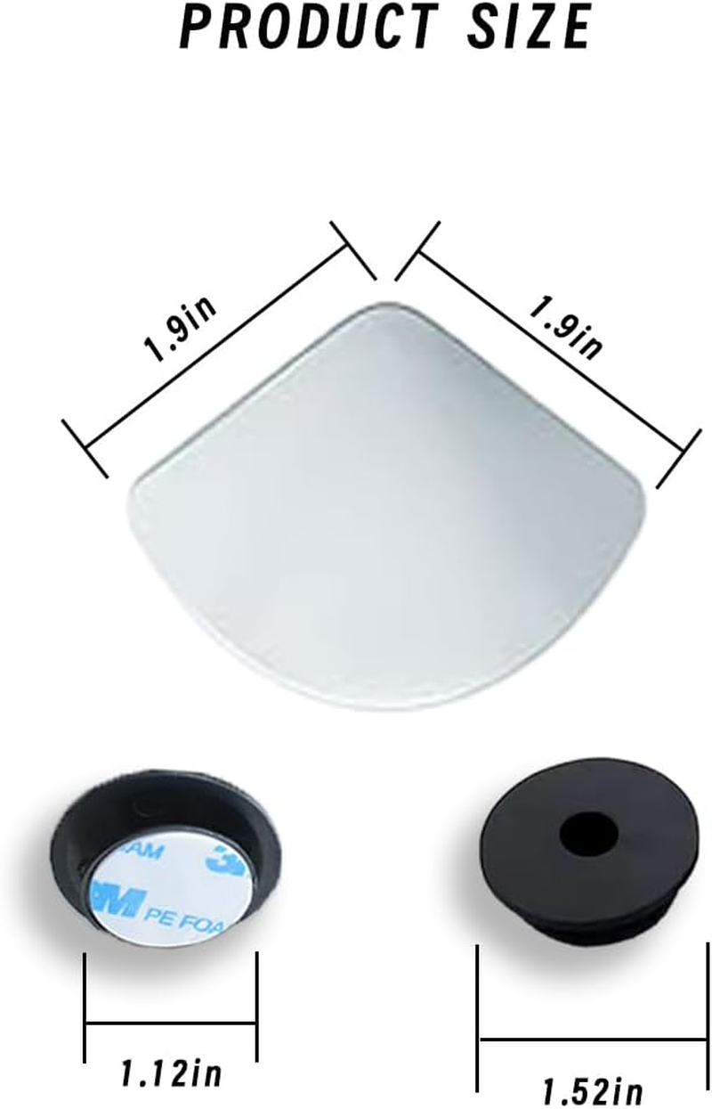 2Pcs Automotive Rearview Mirror Blind Spot Mirror, Adjustable HD Sector Mirror, Frameless Wide Angle Convex Mirror, Most Automotive Side Mirror Assistance image number 3