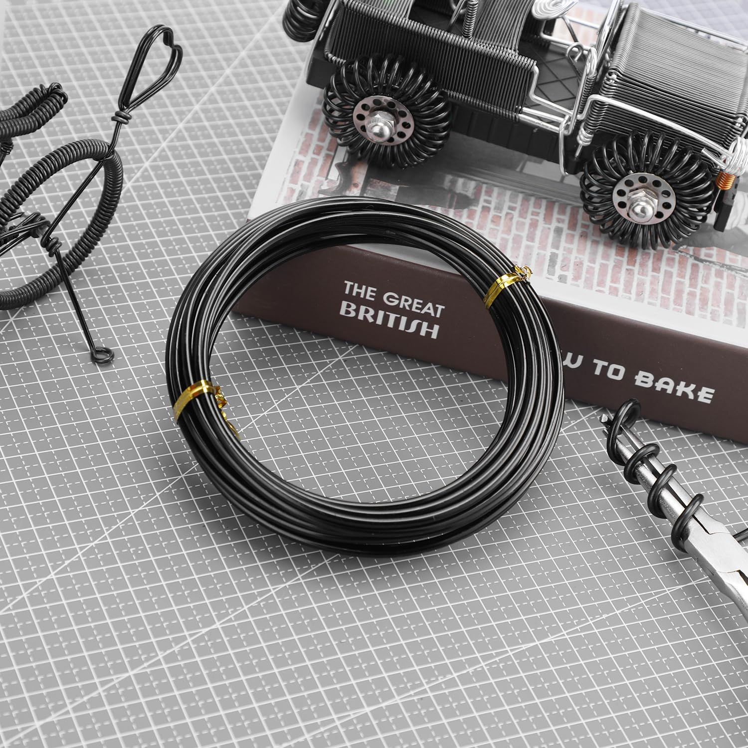 ZELARMAN 32.8 Feet Black Aluminum Craft Wire 3 Mm Thickness Bendable Metal Craft Wire DIY Crafts Making