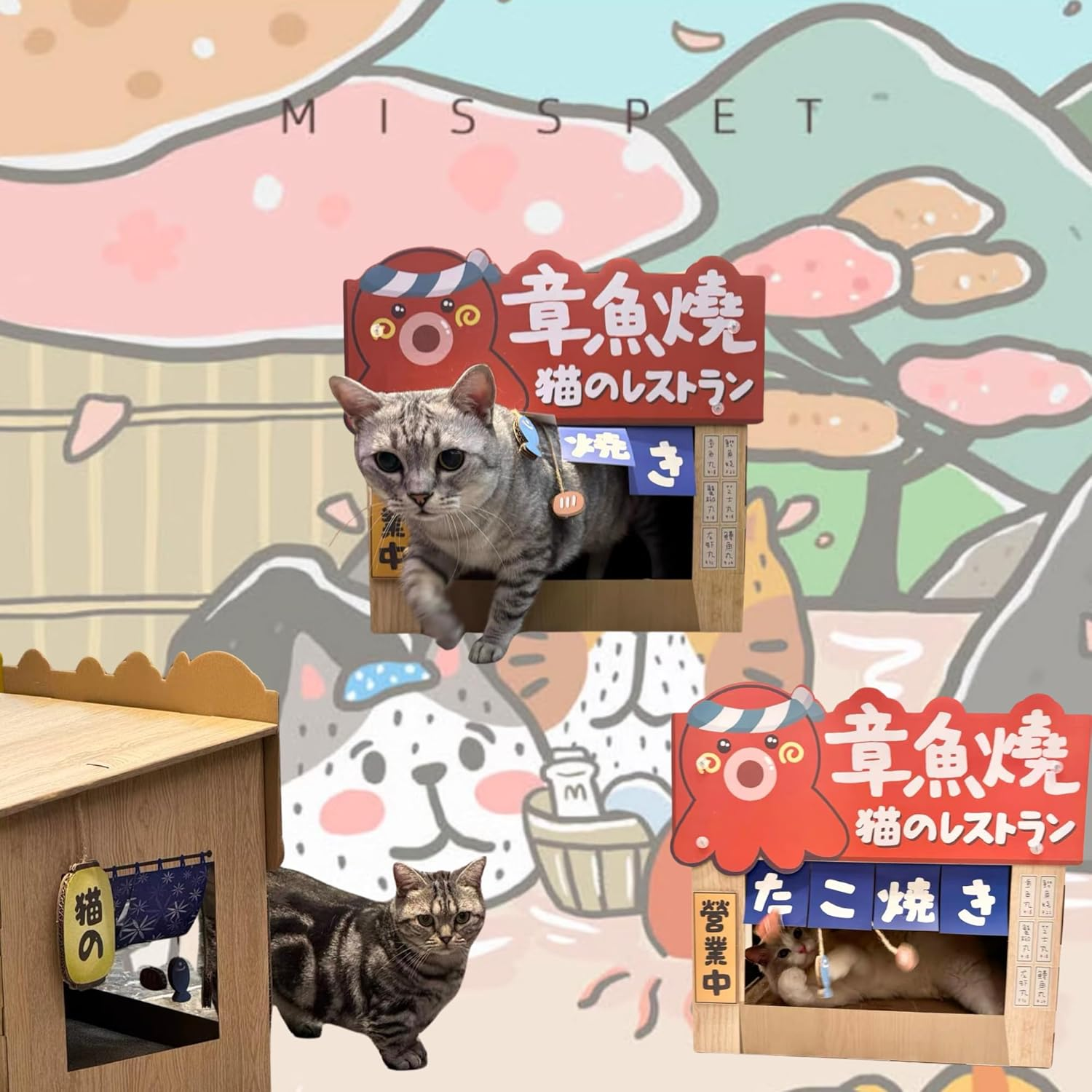 Cardboard Cat House with Scratcher, Catnip, Heated Cat Cave with Thermal Spa Design &ndash; Warm, Cozy & Secure Pet Bed for Cats and Kittens image number 5