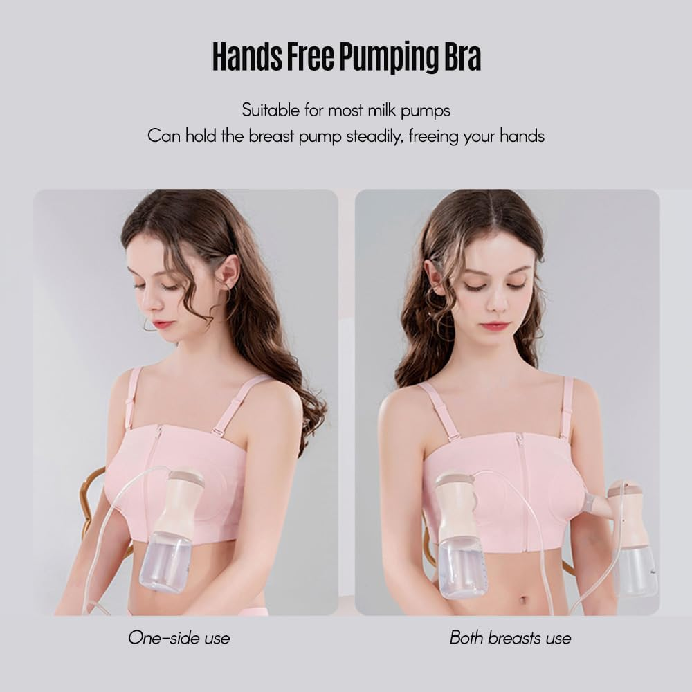 Hands Pumping Bra Adjustable Cotton Pump Bra No Steel Ring Nursing Bra image number 6
