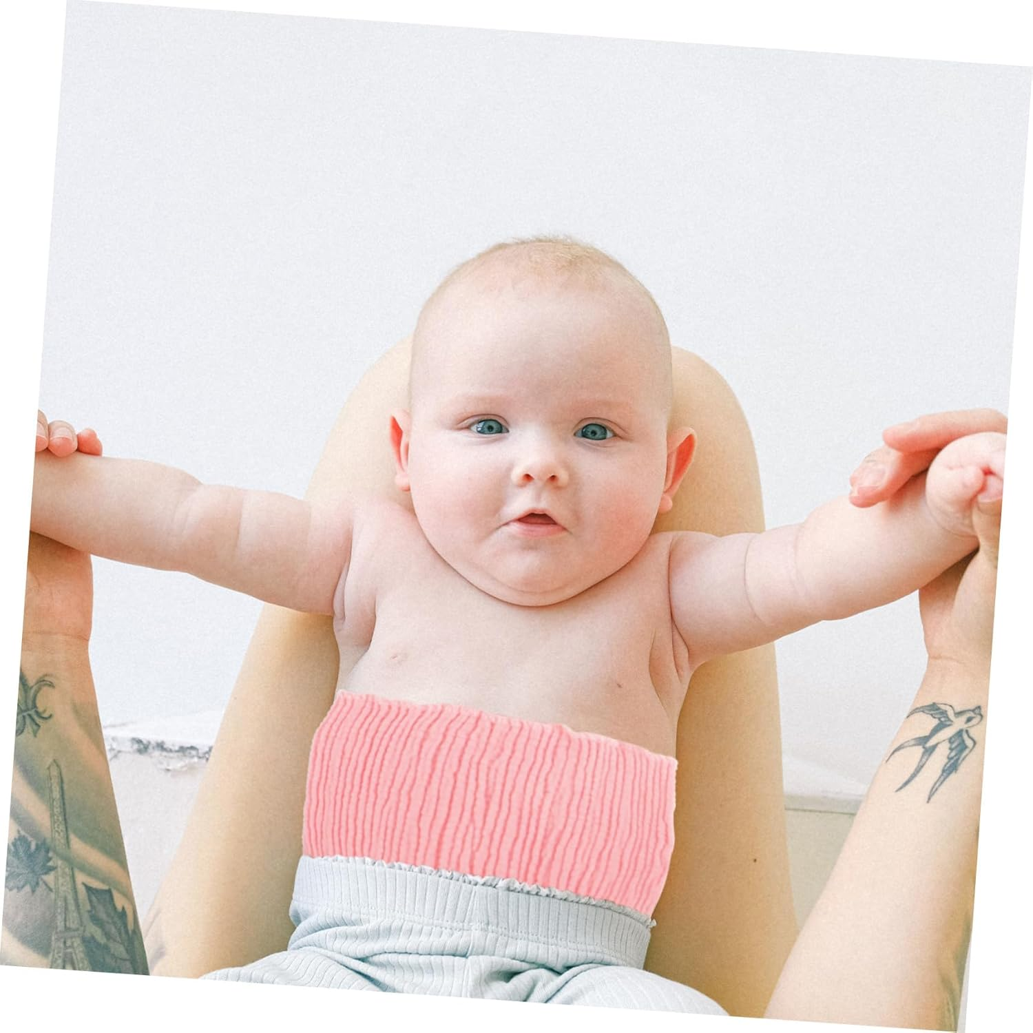 5Pcs Cotton Belly Band Soft Breathable Newborn Navel Protector Elastic Wide Waist Wrap for Abdomen Support Skin-Friendly Warm Belly Cover in Multiple Colors image number 4