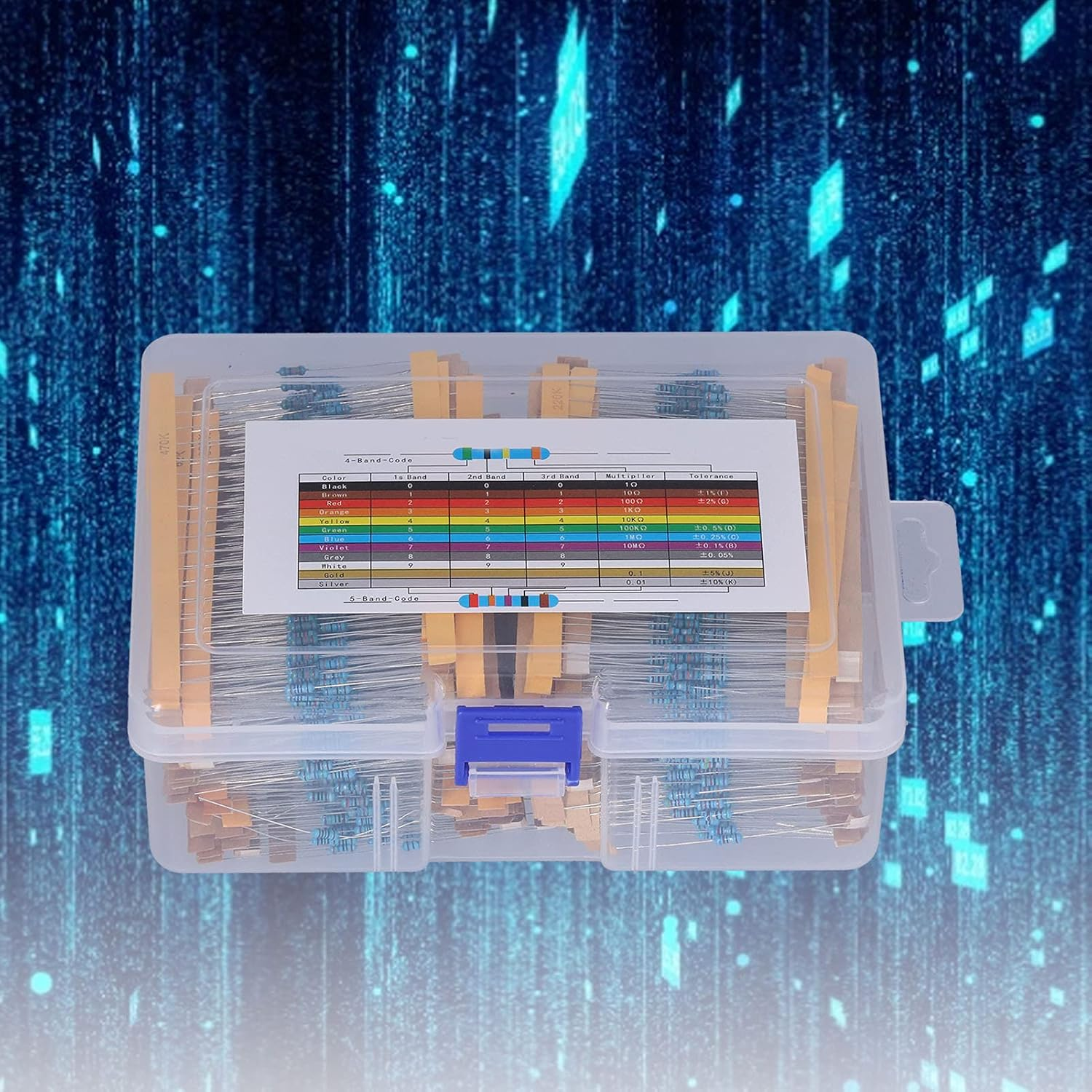 Resistor Kit, Resistor Assortment 1/4W Resistance Electronic Accessories Ohm Resistors 2600Pcs for Engineering for Audio Equipment image number 6