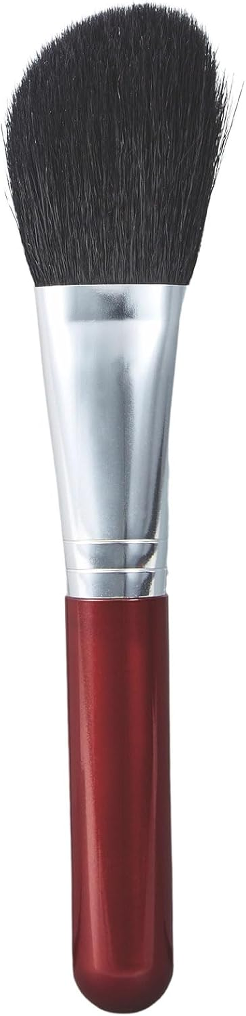 Oku 59052400 Kumano Flower Brush Powder Brush, Inclined, Burgundy Red, Made in Japan, 100% Goat Hair, Makeup Brush, Cute, Mini, Portable, Cheek, Compact, Soft, Travel, Face Brush, Soft Touch, Cosmetic image number 1