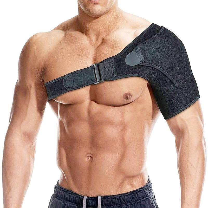 Shoulder Support for Men Women, Adjustable Shoulder Brace for Torn Rotator Cuff, Tendonitis, Dislocation, AC Joint, Bursitis, Labrum Tear, Pain, Fits Right or Left Shoulder (Black, XL)