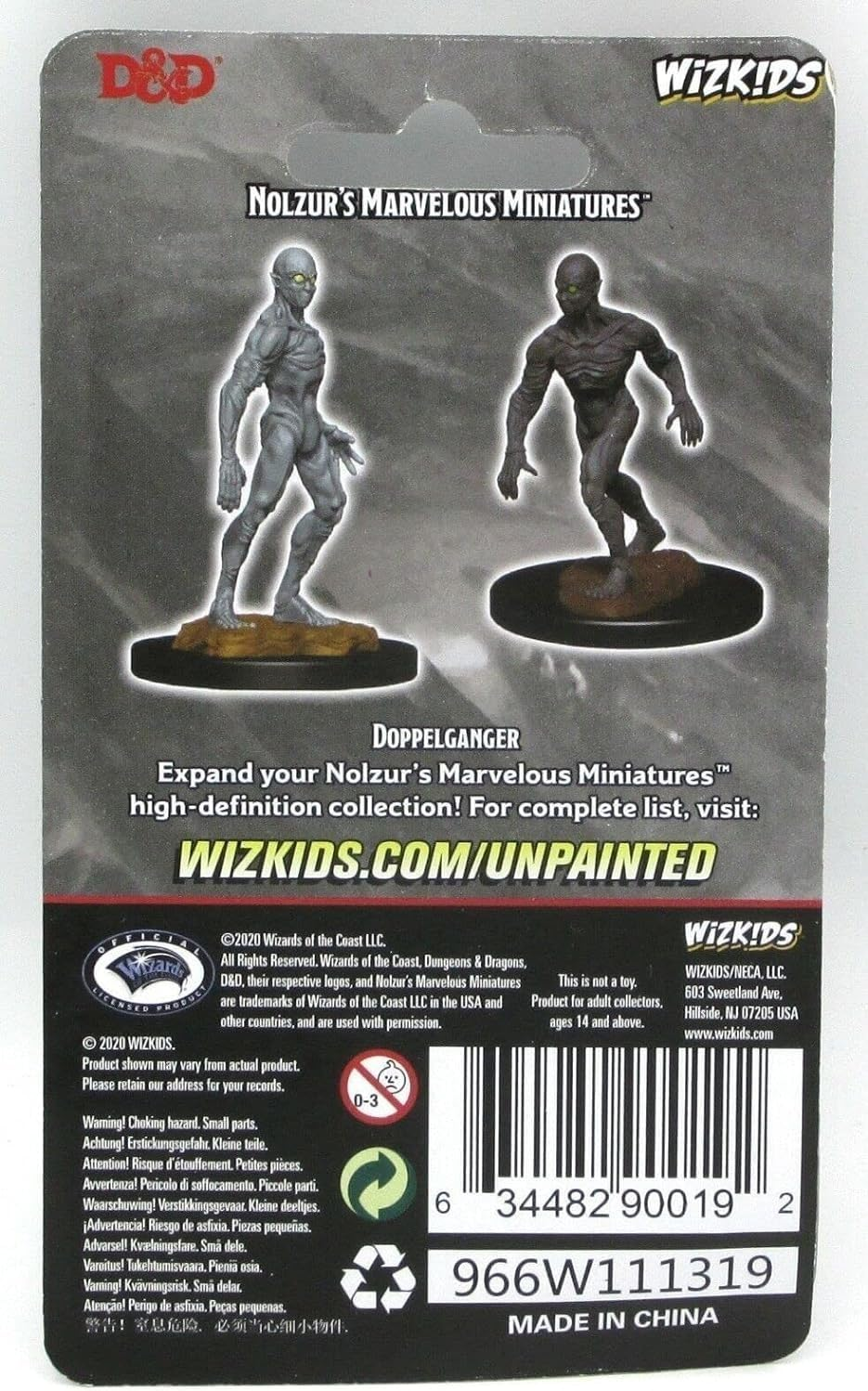 Wizkids WK90019 D and D Nolzurs Marvelous Doppelganger Unpainted Miniatures image number 2