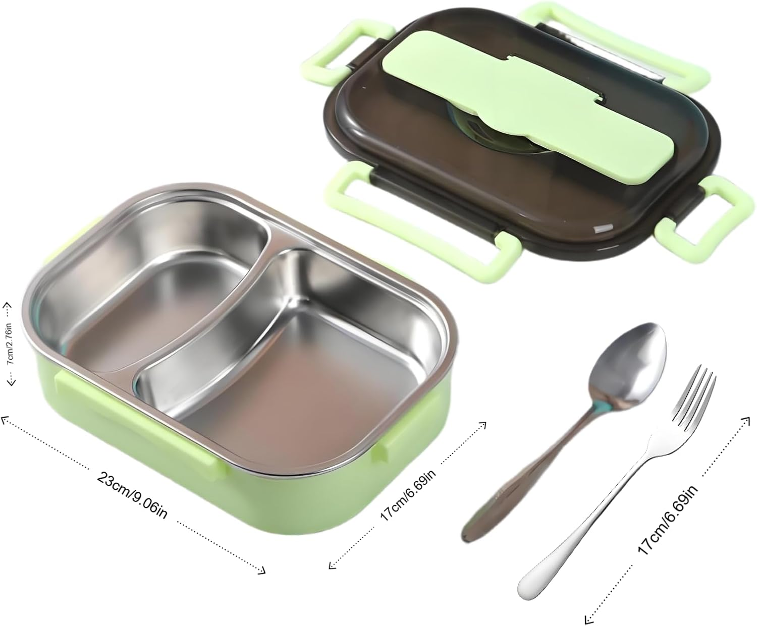 ZOUHUALU Insulated Lunch Box for Adults & Kids, 2-Compartment Thermal Hot Lunch Box with Cutlery, Leak-Proof & Microwave Safe Food Container for School, Office, Work image number 1