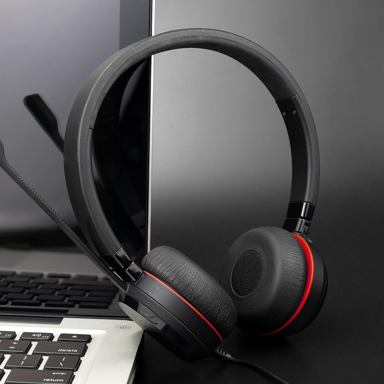 SOULWIT Replacement Earpads for Jabra Evolve 65/40/30/20 Headphones, Ear Pads Cushions for Evolve 65UC 65MS/40UC 40MS/ 30US 30MS 30II/20SE 20UC 20MS Headset (Black) - Black image number 4