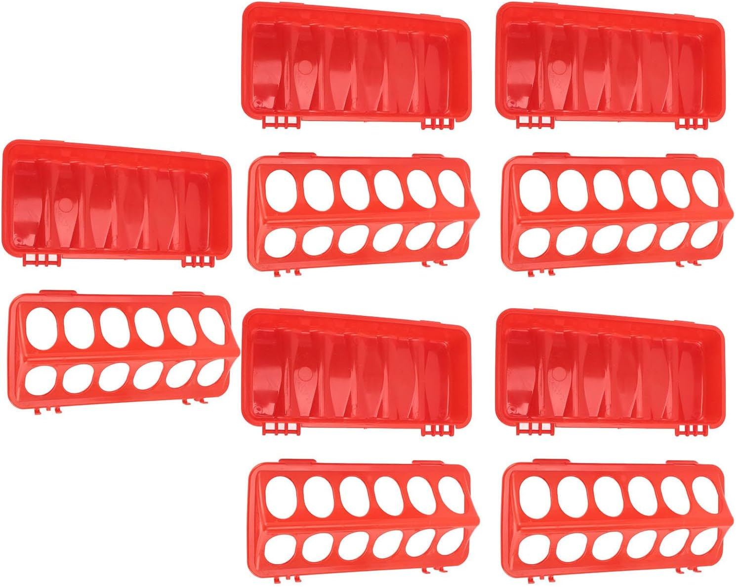 5PCS Plastic Flip Top Poultry Feeders, Multihole Bird Feeding Dish Dispensers, anti Spill Small Poultry Feeder for Birds Poultry image number 1