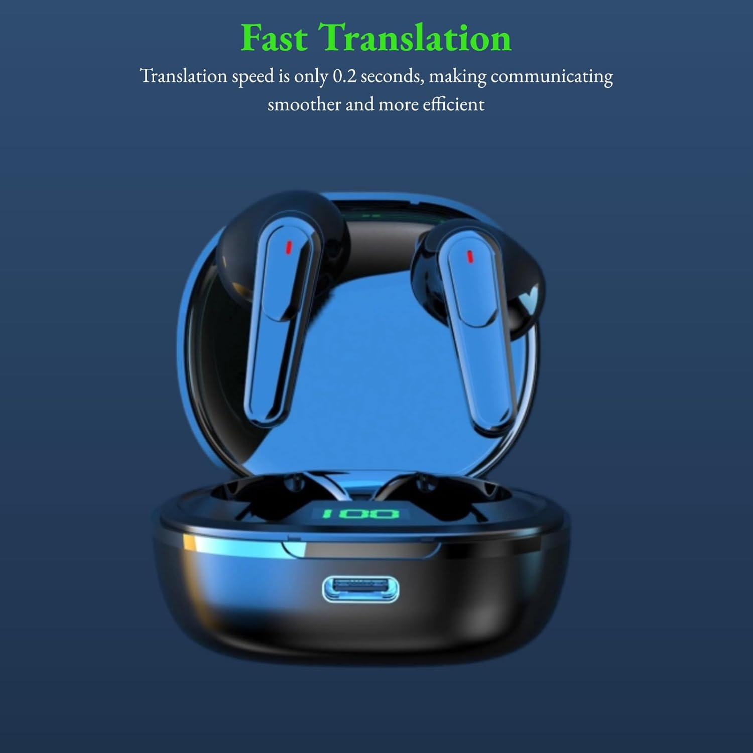 Translation Earphones in Real Time with 144 Languages and Accents Online, Bluetooth 5.3 Translator Earphones with App, Supports Music and Calls, Suitable for Business Meetings image number 3