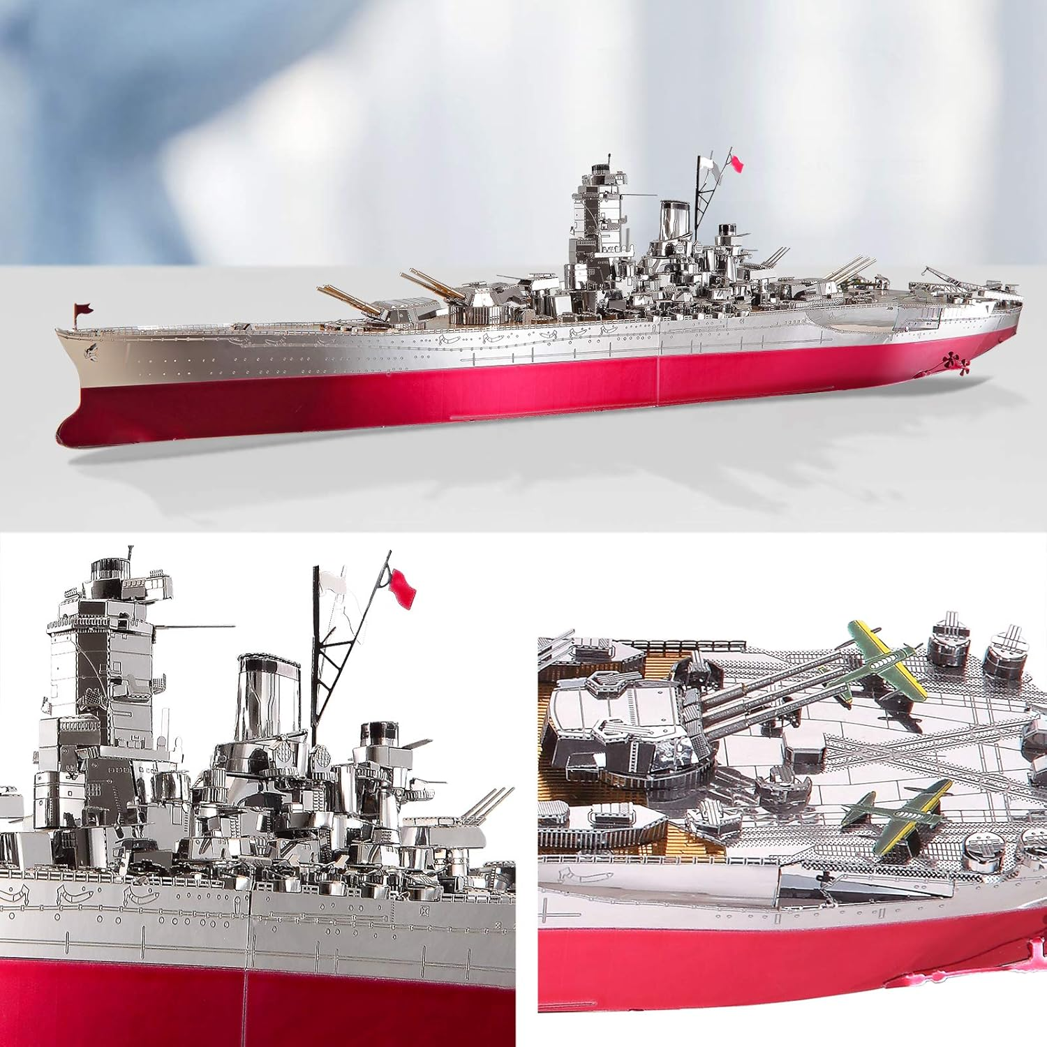 Piececool 3D Metal Puzzle Military Watercraft Model Kits, Yamato Battleship Metal Model Building Kit for Adults, Brain Teaser DIY Hobbies for Men, for Teens Boys, 245 Pcs - Uss Enterprise image number 7