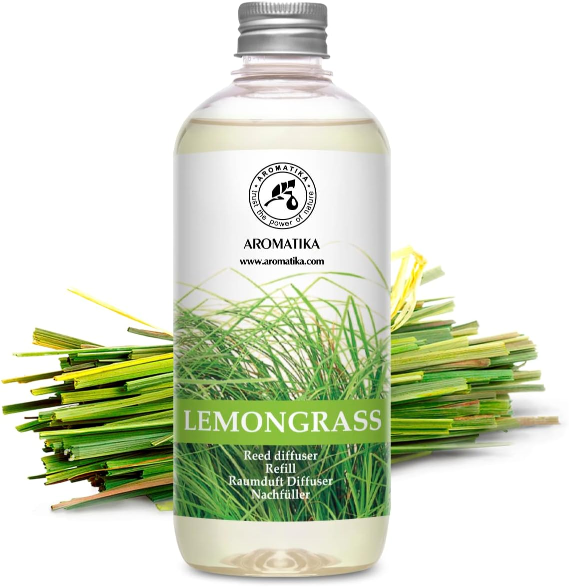 Reed Diffuser Refill Lemongrass 500Ml - Diffuser with Lemongrass Essential Oil - Scented Diffuser - Room Diffuser Refill - Home Fragrance - Fresh Fragrance image number 4