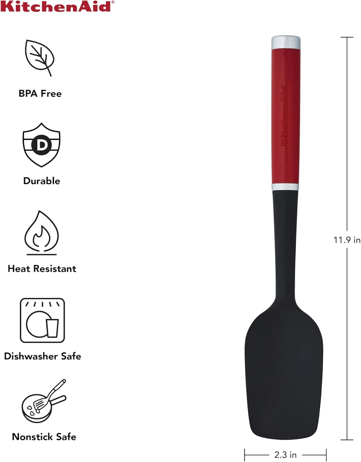 Kitchenaid Classic Spoon Spatula Silicone Empire Red