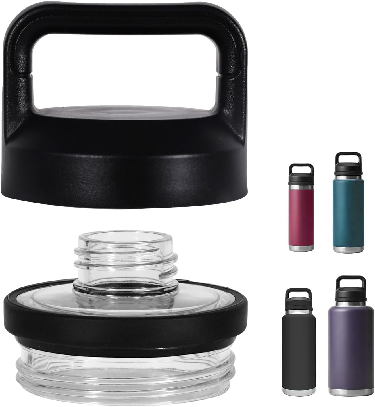 Screw Top Lid Replacement for YETI Rambler Bottle 18/26/36/46/64Oz，Compatible with YETI Chug Cap Replacement Lids，Leak-Proof, Durable & Dishwasher-Safe，1 Pack (1) image number 5