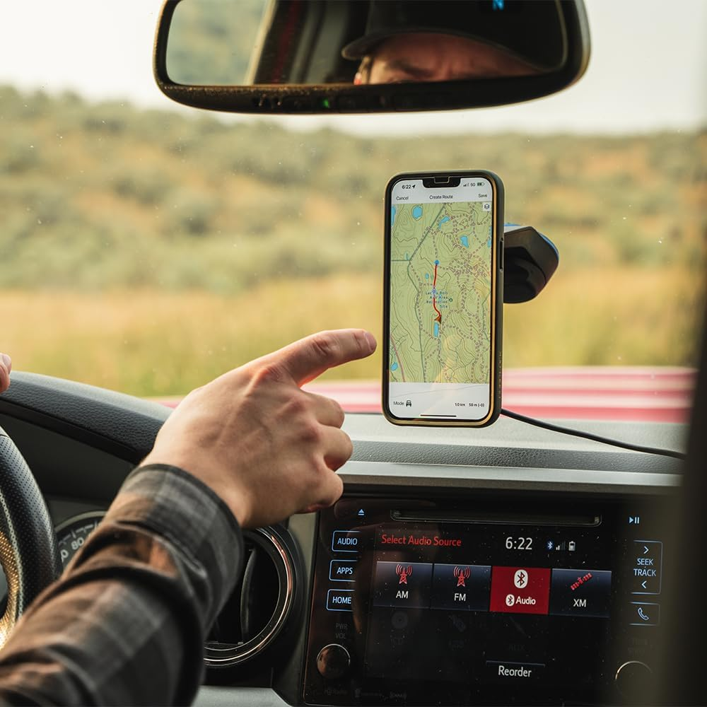 Quad Lock Windscreen/Dashboard Car Phone Holder with MAG Wireless Charging Head V2 and MAG Phone Case for Iphone 13 Pro Max image number 2