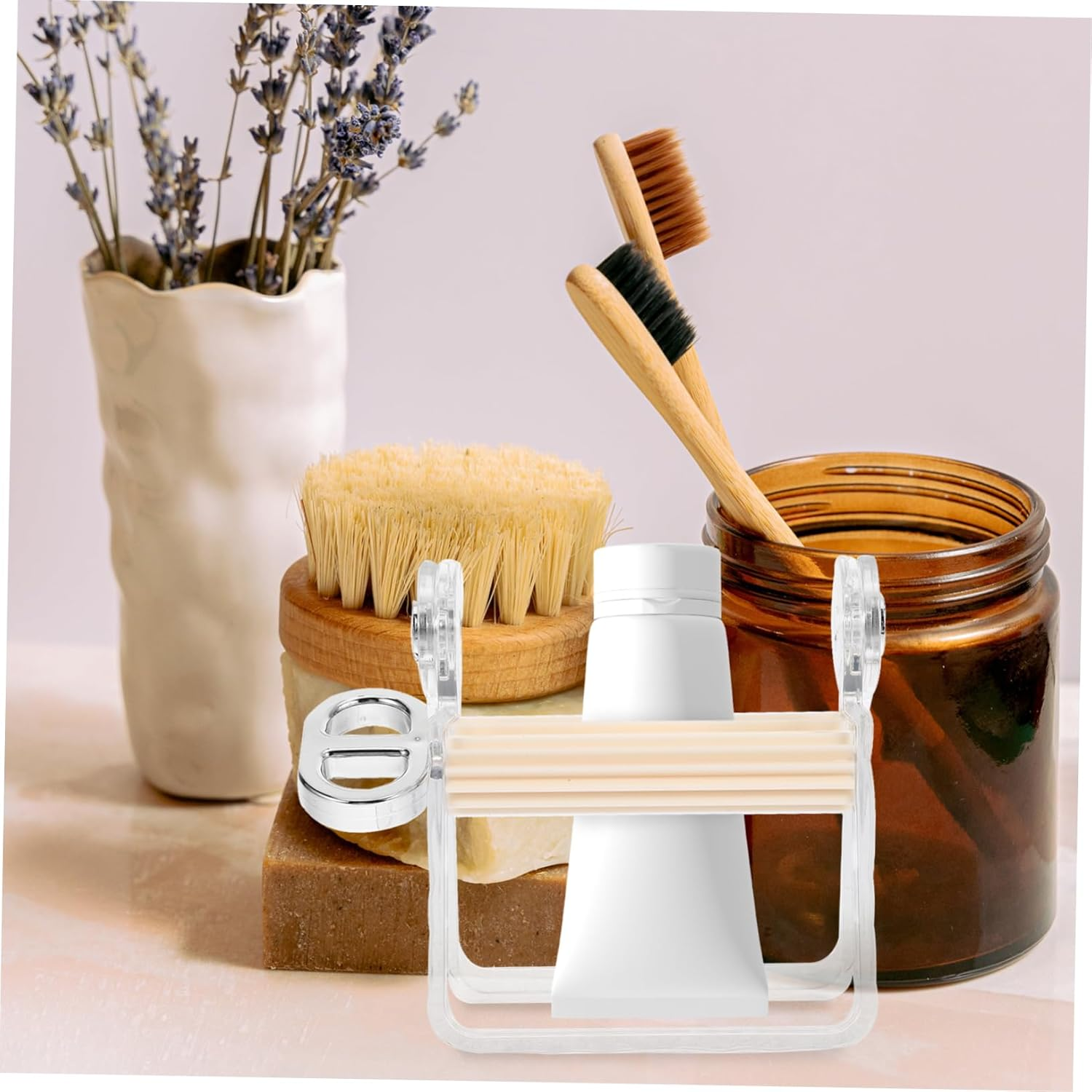 FOMIYES 2Pcs Tube Squeezer for Toothpaste Manual Rotating Dispenser Tool for Easy Squeezing Bathroom Pet Design for Skincare and Makeup Use