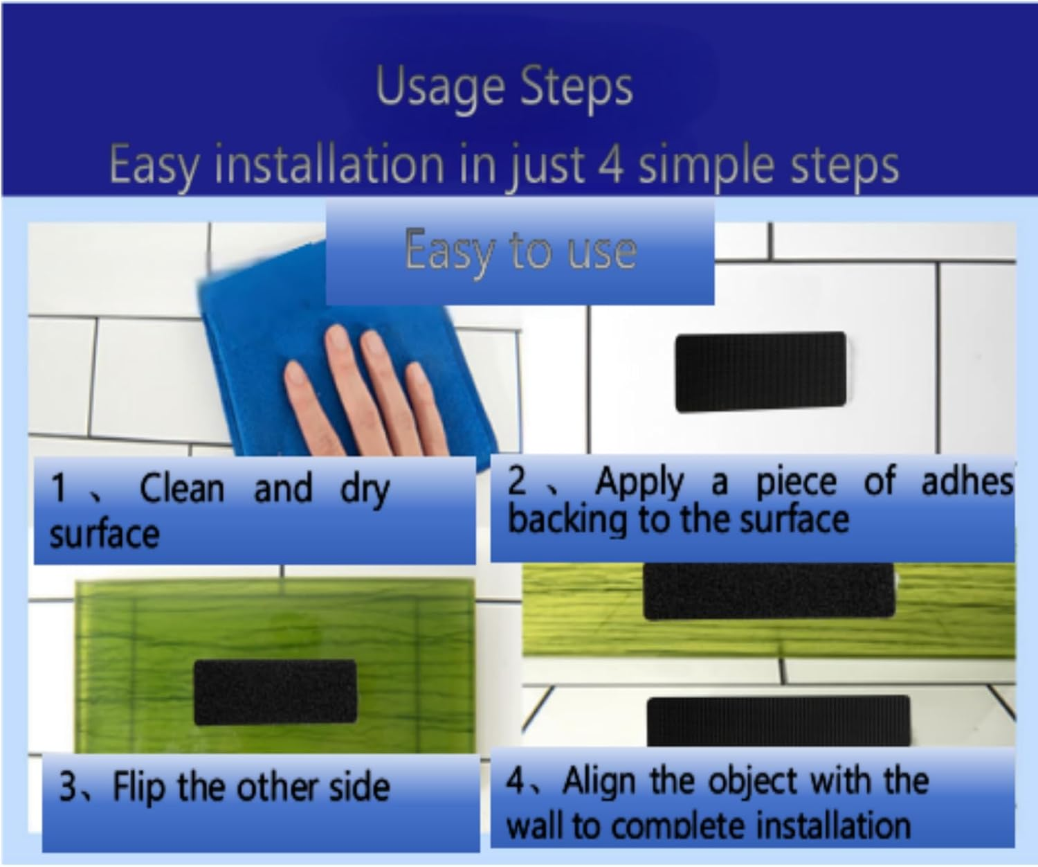 24 Pcs Velcro Tape, Heavy Duty Adhesive Velcro Strips & Dots - Black Sticky Tape for Home, Office, Couch Cushions, Carpets, Pedal Boards & Walls image number 2