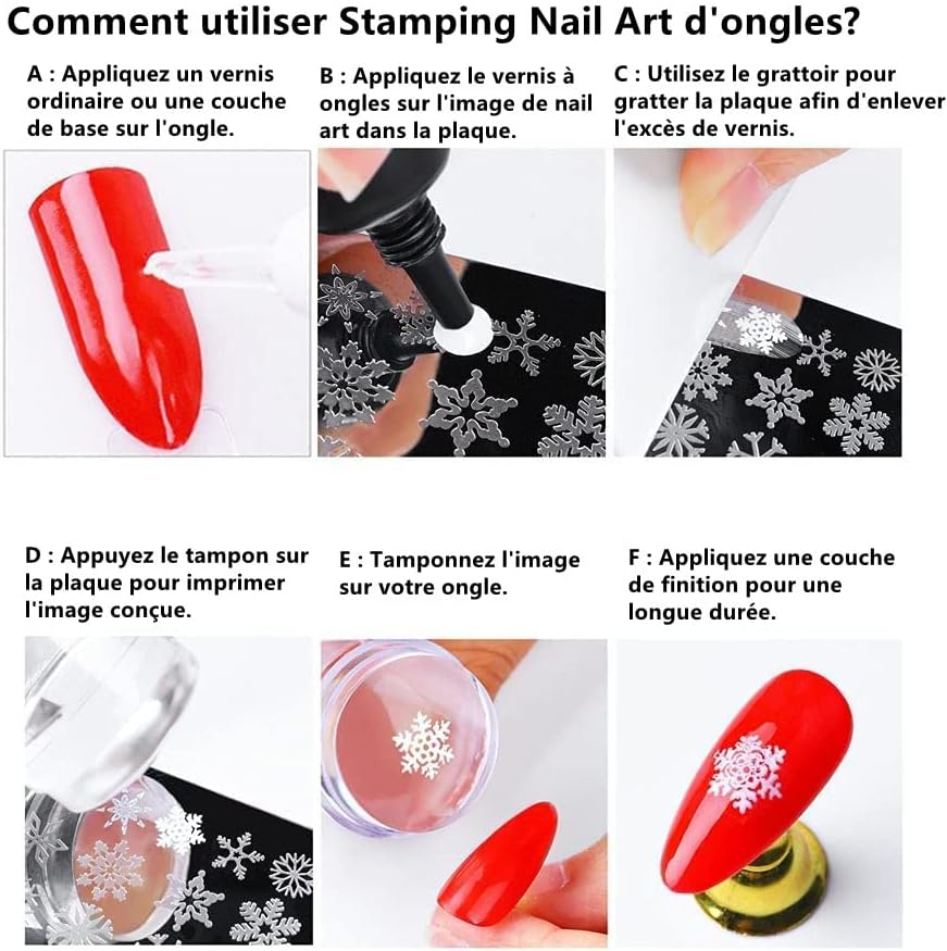 Norhogo Nail Art Stamper with Scraper, Silicone Nail Stamp, for Stamping & French Nails, Fingernails Stamping for Varnish, UV Gel or Acrylic, DIY Manicure Tools, Nail Transfer Stamp (2 Pieces)