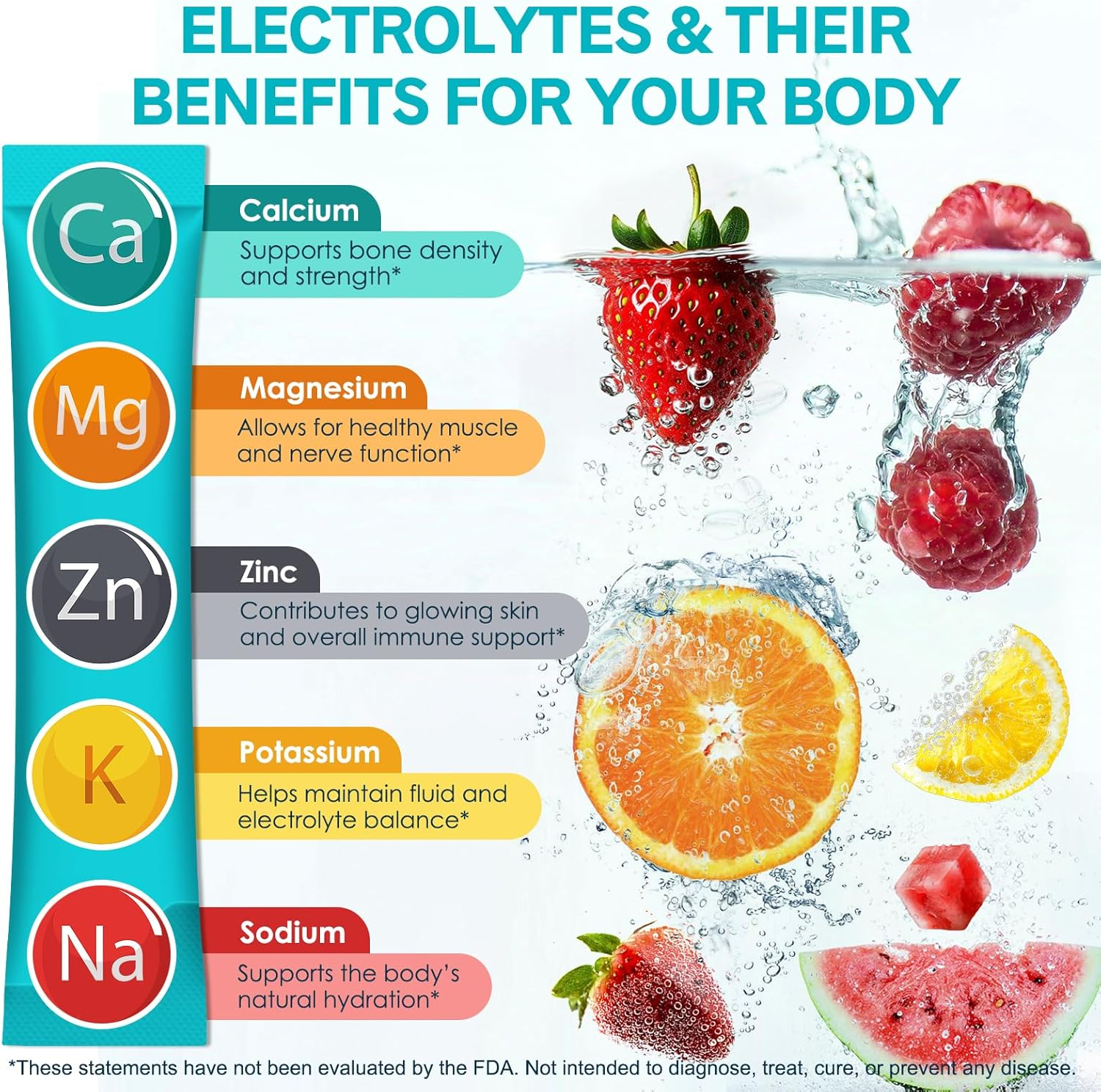 Rebound 100 Electrolyte Drink Mix | Hydration & Nutrition Blend | Sugar-Free, Zero-Calorie Formula | Variety Pack with Watermelon, Orange, Strawberry, Lemon & Raspberry Flavours | 30 Sachets image number 2