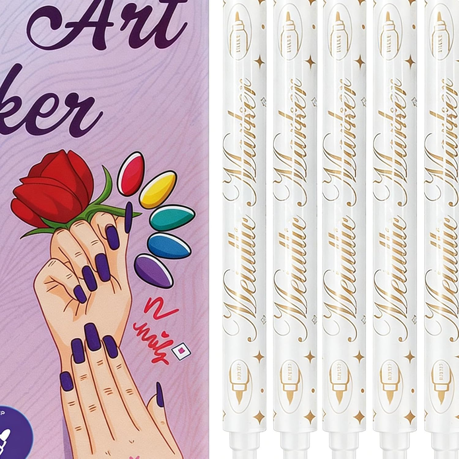 Jsnwernb Nail Polish Markers, 10 Colors Quick Dry Long Lasting Manicure Tools, Kids Nail Paint Pens, for Girls Women Teens Mothers Practice Professional Salon Home Party Holiday Summer Spring image number 2