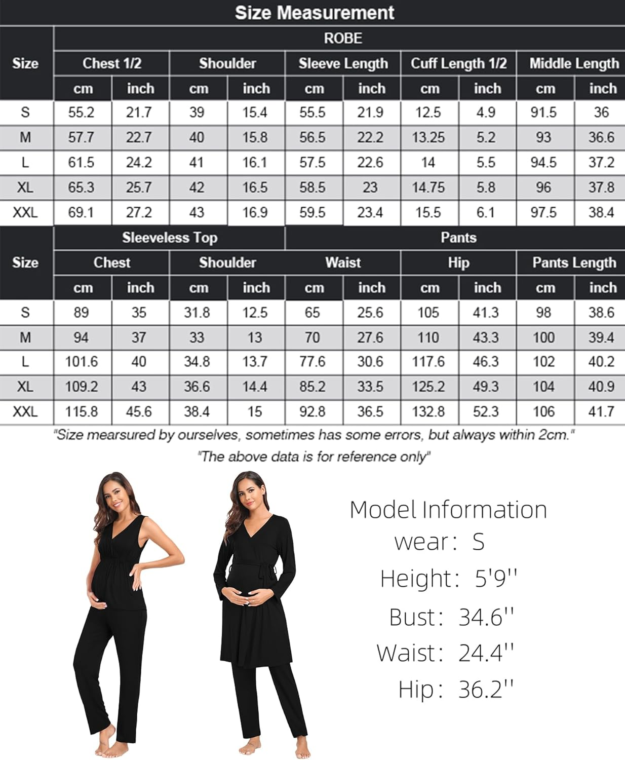 SWOMOG Maternity Nursing Robe Set 3 Piece Postpartum Breastfeeding Pajamas 3 in 1 Hospital Labor Delivery Pregnancy Pjs