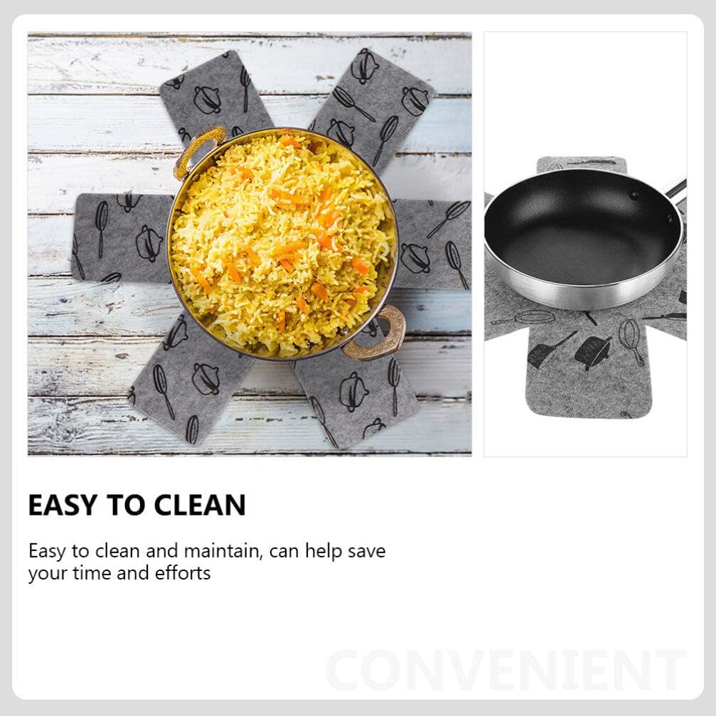 Anneome 6Pcs Non Woven Pot and Pan Protector Pads Kitchen Cookware Protectors Insulation Table Mats Prevent Scratching Damage for Pots and Pans image number 6