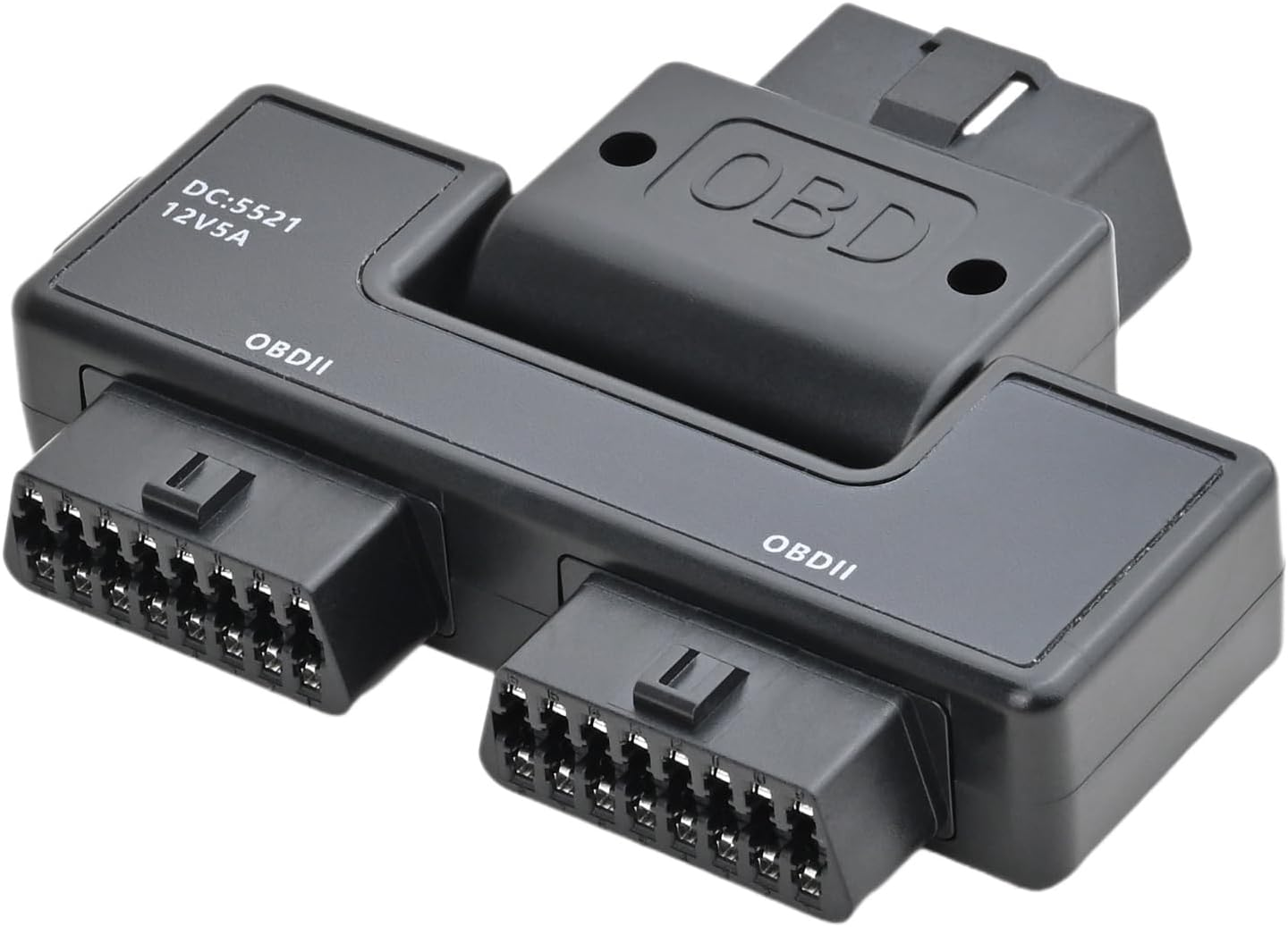 Ikkegol Pocket OBD2 OBDII Full 16 Pin Male to 2 Female Splitter Converter Adapter 1 to 3 OBD Cable Extension for Diagnostic Tool Extender with DC5521 Port Interface Power Supply for All Car Vehicles image number 2