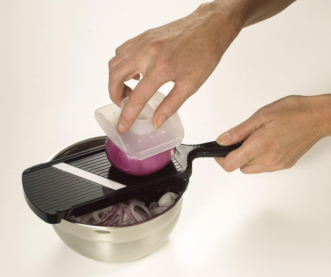 Kyocera Ceramic Mandolin Slicer Ceramic Adjustable Mandolin Slicer, Black, CSN-202-BK - Green image number 2