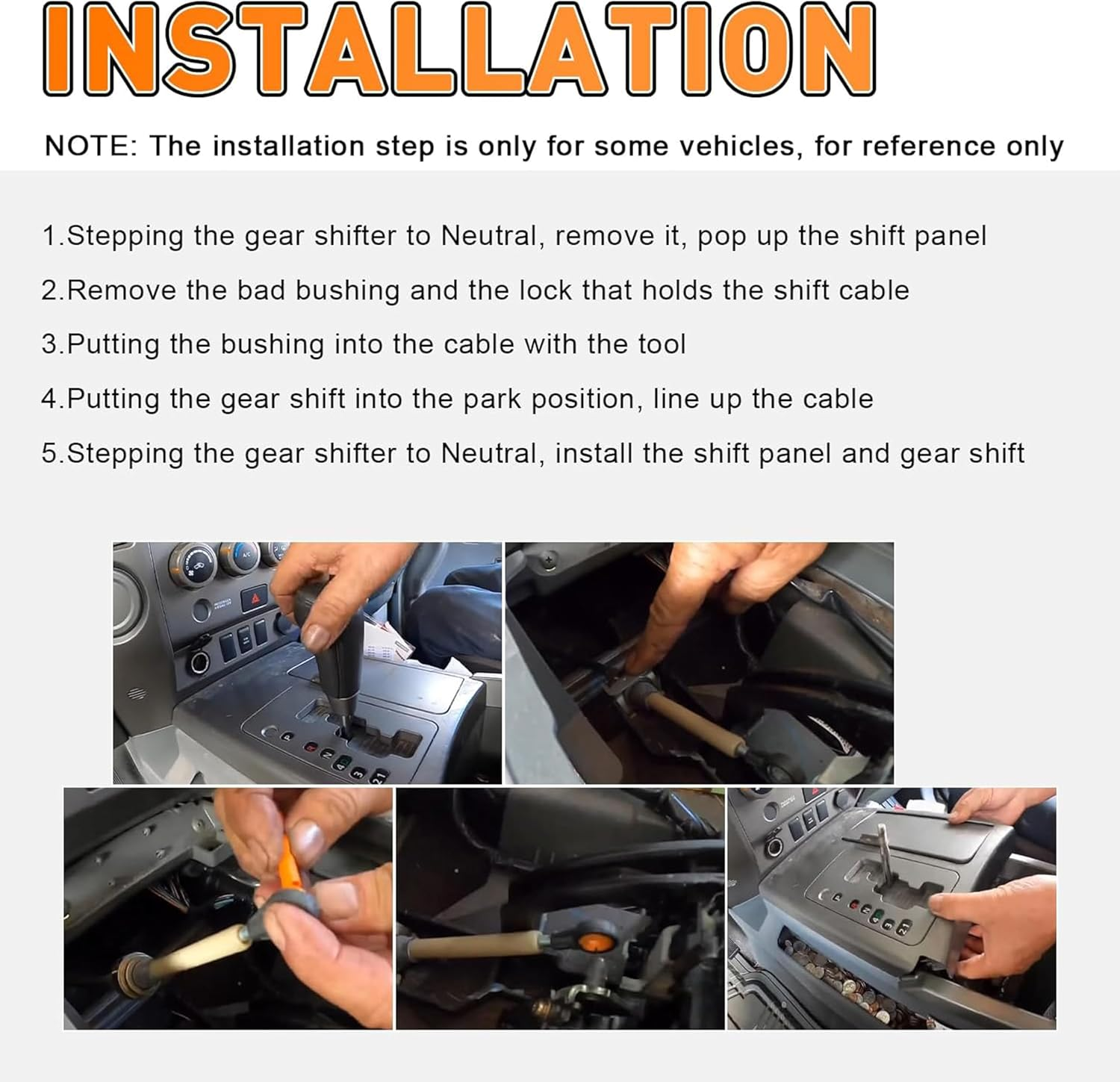 134193 Gear Shift Bushing,Transmission Shift Cable Bushing Repair Kit,Compatible with Infiniti QX56 QX80 Nissan Pathfinder Armada Frontier Titan Xterra Suzuki Equator,Tool Repair Kit image number 2