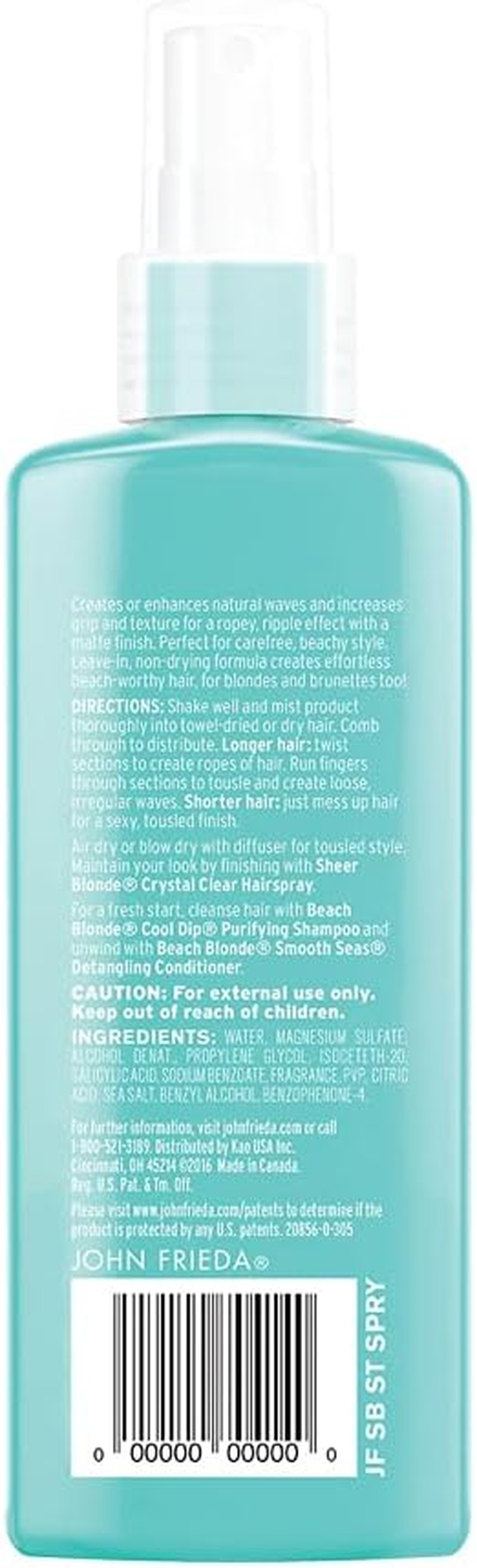 John Frieda Beach Blonde Sea Waves Salt Spray, Wave Texturizing Spray, with Natural Sea Salt to Enhance Wavy Hair for Tousled Volume, 150 Ml image number 4