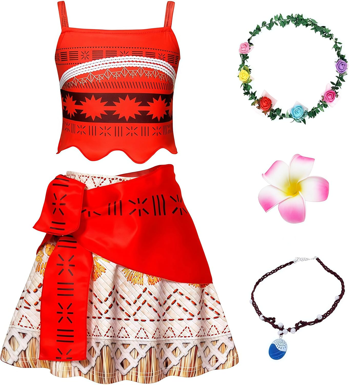 Girls Princess Dress Toddler Halloween Costume Birthday Party Outfits for Girl Dress up Clothes Top Skirt Set with Accessories Necklace