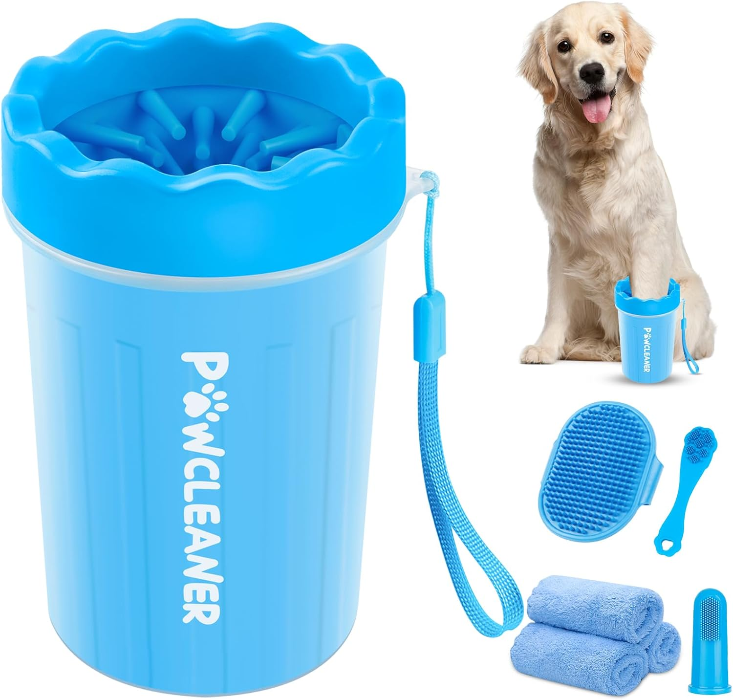Dog Paw Cleaner, Washer, Muddy Pet Foot Cleaner for Small Medium Large Breed Dogs/Cats (S, Blue)
