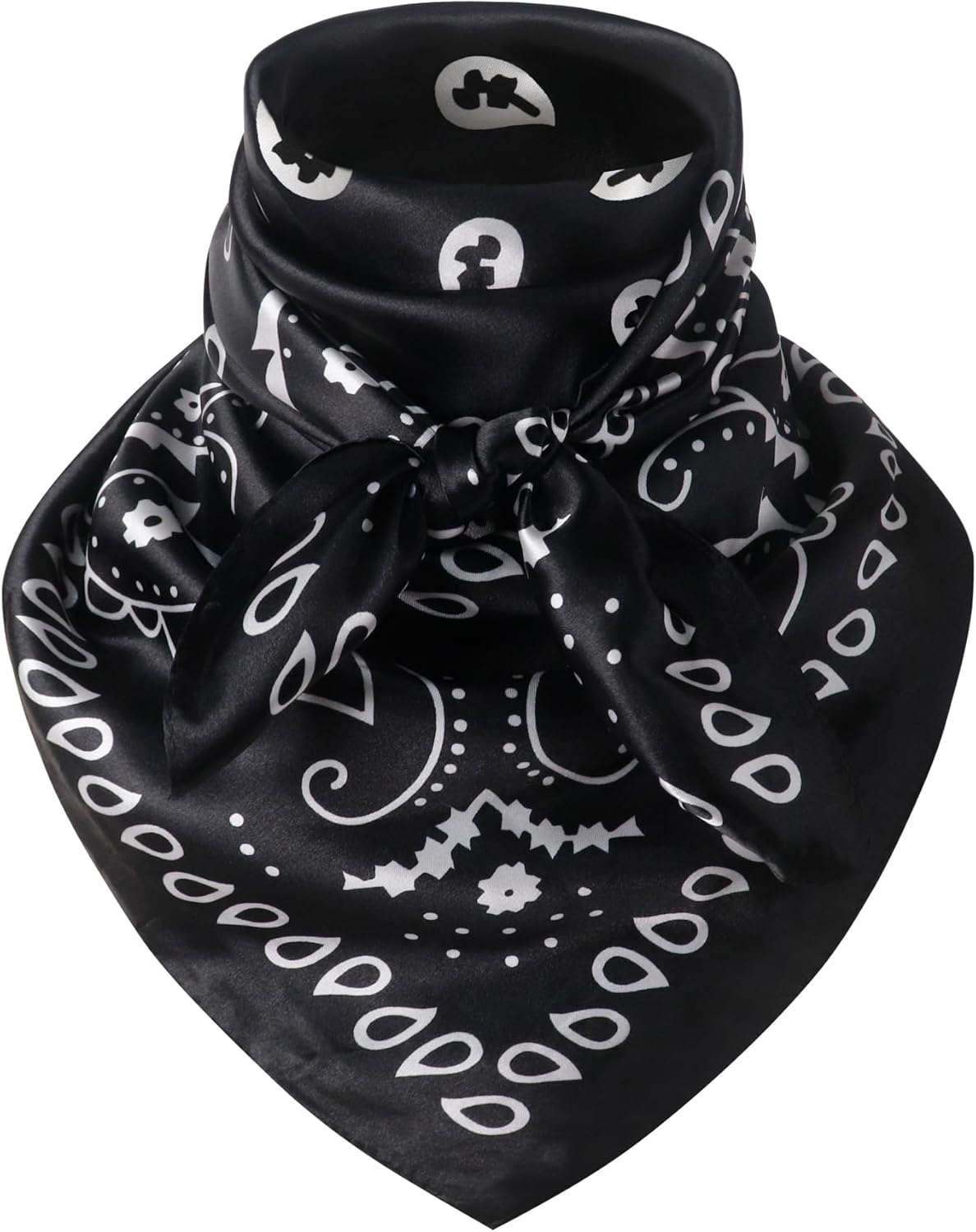 Hymeiluely 35 Inch Wild Rag Cowboy Bandana Scarves for Men, Large Neckerchief Silk Feel Western Neck Scarf for Women
