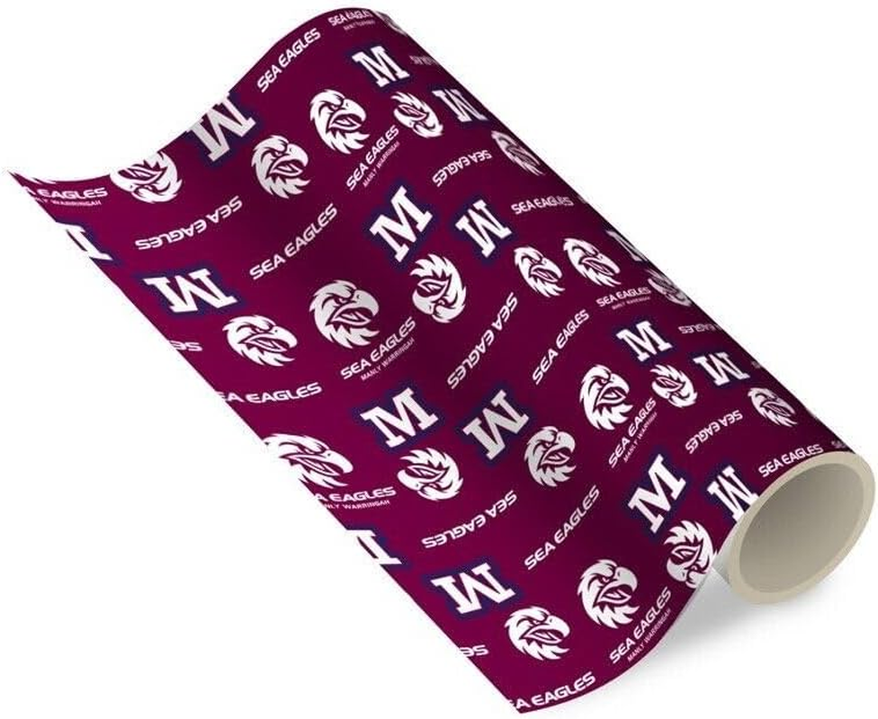 NRL Wrapping Paper - Manly Sea Eagles - - Gift Wrap - 49Cmx69Cm