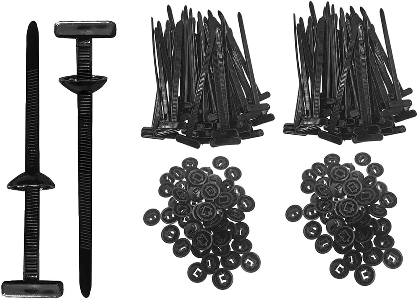 WEZCHUGHAOL 200Pcs Nylon Cable Ties with Buckles, Self-Locking UV Resistant Zip Tie Holders,Car Auto Fixing Repair, Multipurpose Fasteners for Organizing Securing Wires, Cables, Tools image number 3