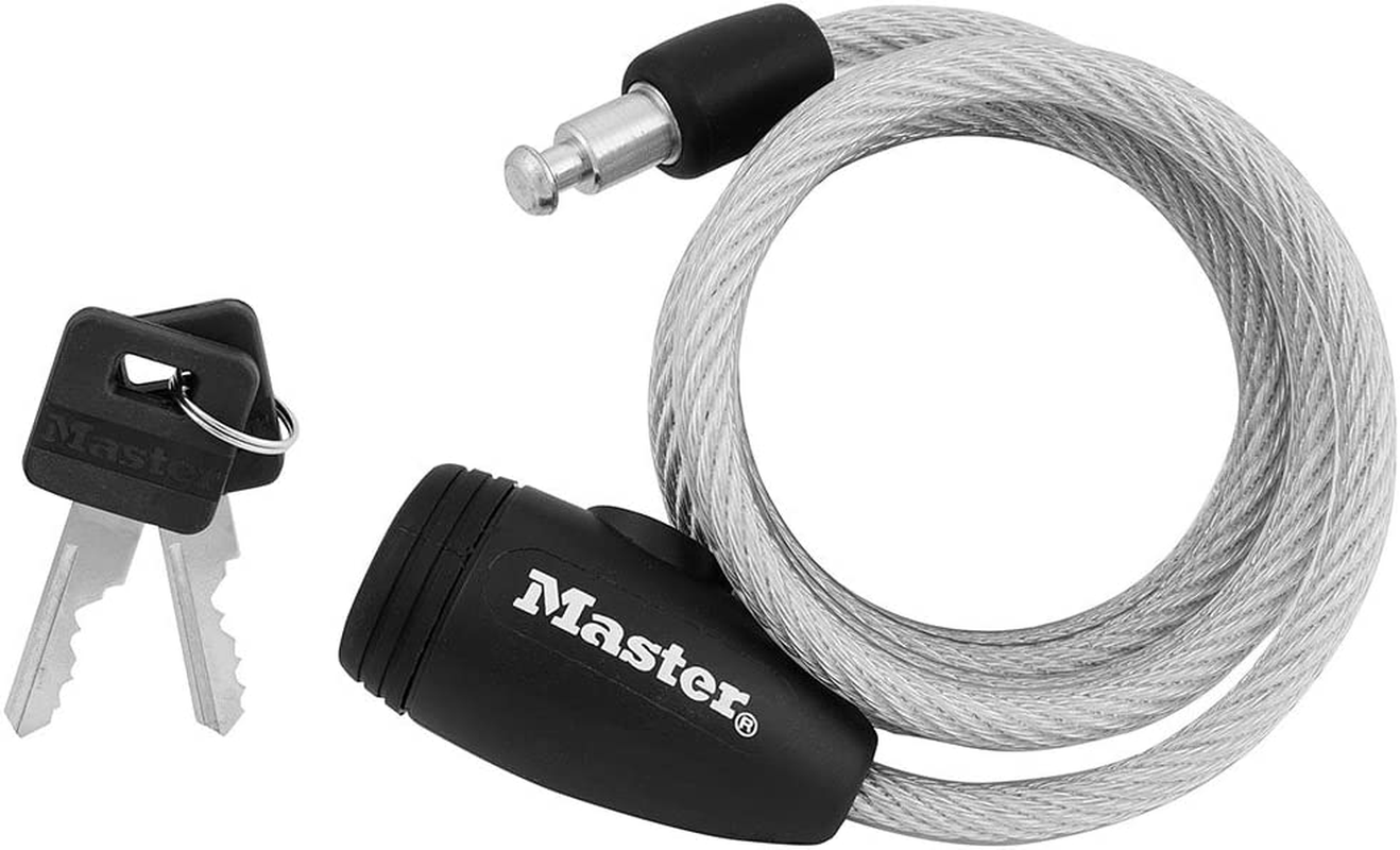 Master Lock Keyed Bike Cable Lock, 1.8 M Length X 10 Mm Diameter