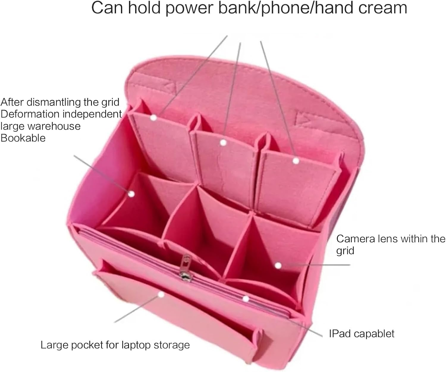 [Xinsheinelry] Backpack Shoulder Bag Handbag Organizer Insert Small Divider Felt Pocket Travel Rucksack Travel Backpack