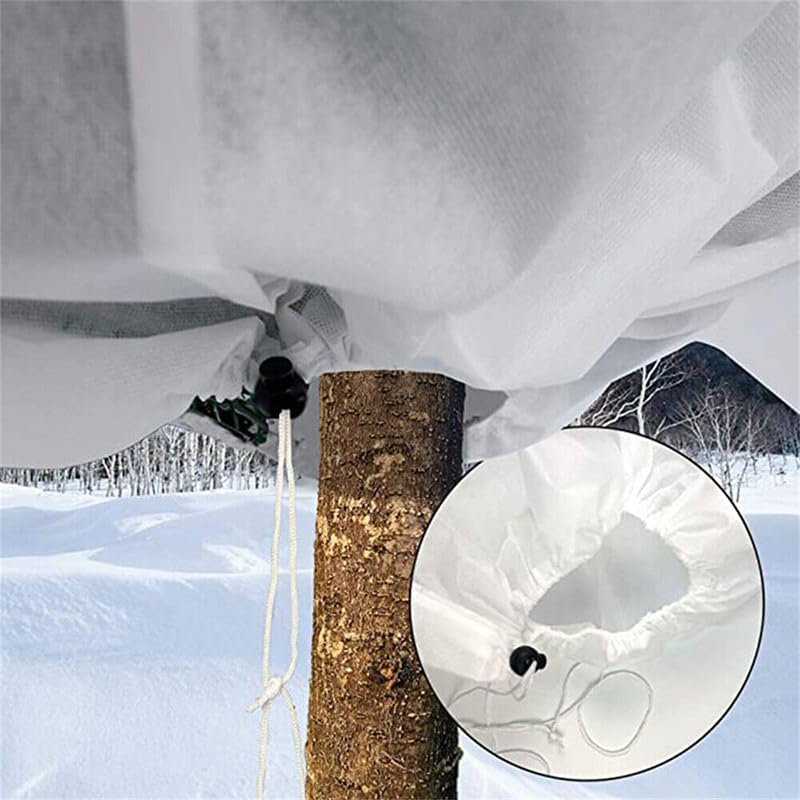 AIMALL Premium Reusable Garden Plant Cover with Drawstring: Frost, Wind, and Hail Protection - Suitable for Shrubs, Trees, and Potted Plants - Durable Non-Woven Fabric Design, 3 image number 2