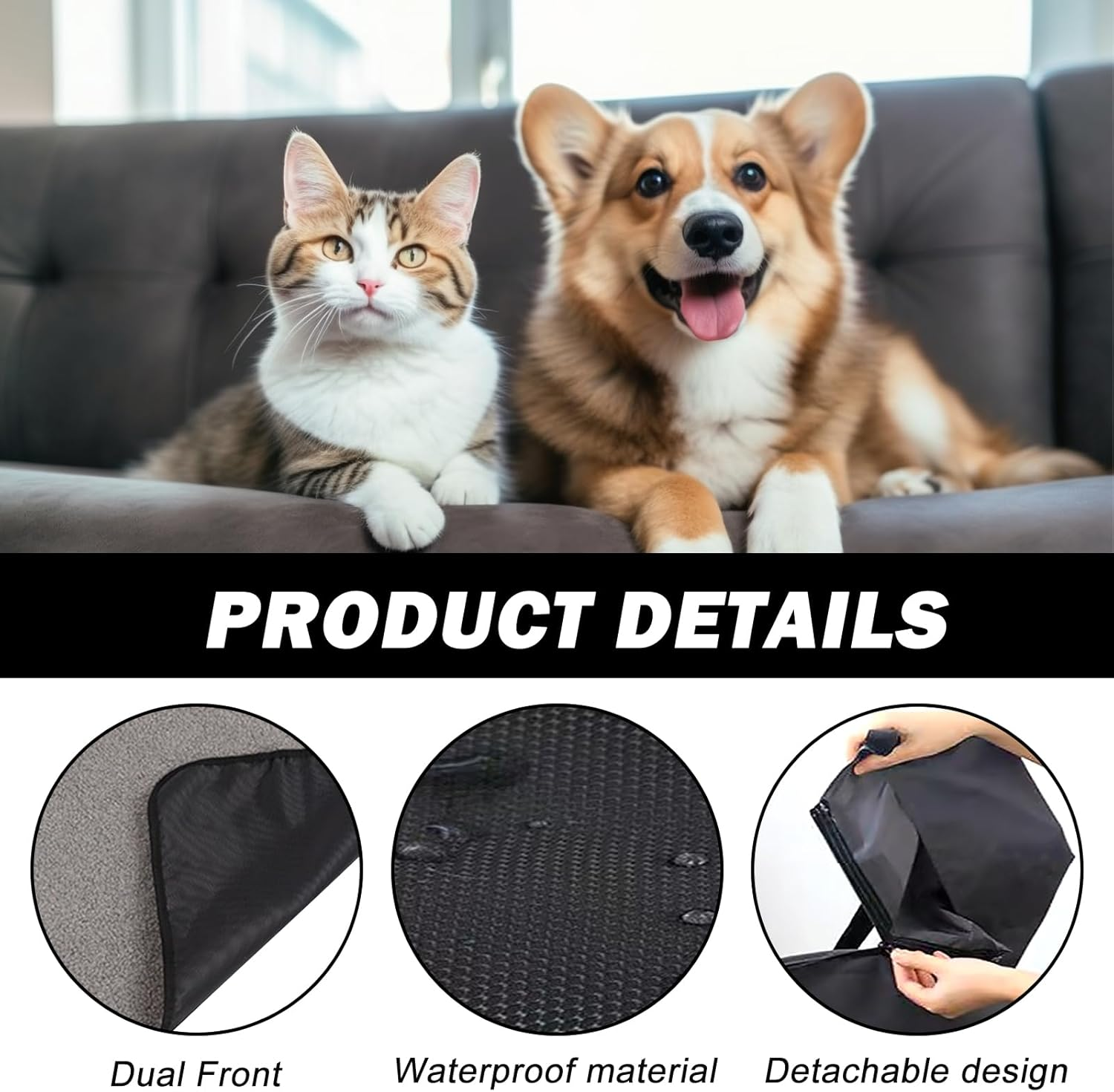 Outdoor Dog Blanket, 100 X 70 Cm, Foldable Waterproof Dog Blanket, Reusable Dog Training Pads, Large Travel Blanket for Pets, Warming Blanket, Cat Blankets, Washable, for Puppies, Kittens image number 2