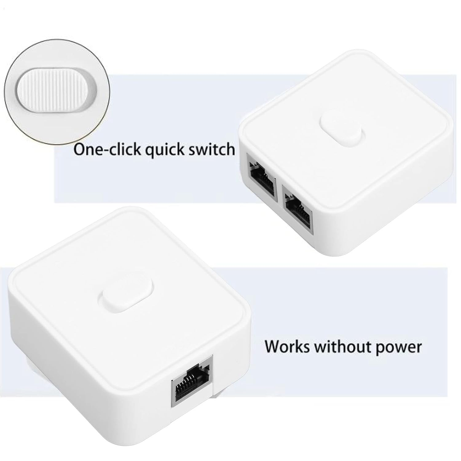 Zopsc 2 Port Gigabit Network Switch, 10/100/1000Mbps POE Extender, Ethernet Repeater, RJ45, White image number 1