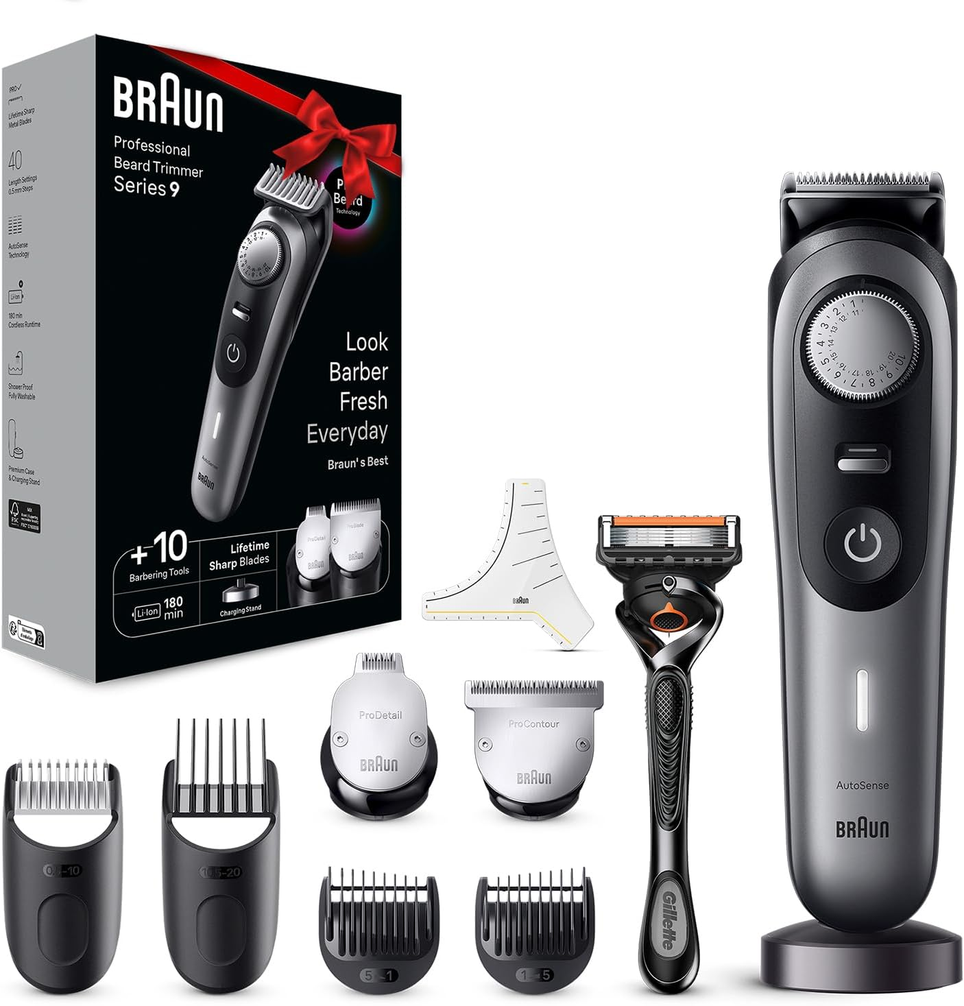 Braun Beard Trimmer Series 9 BT9440 Trimmer with Barber Tools and 180 Minutes Running Time