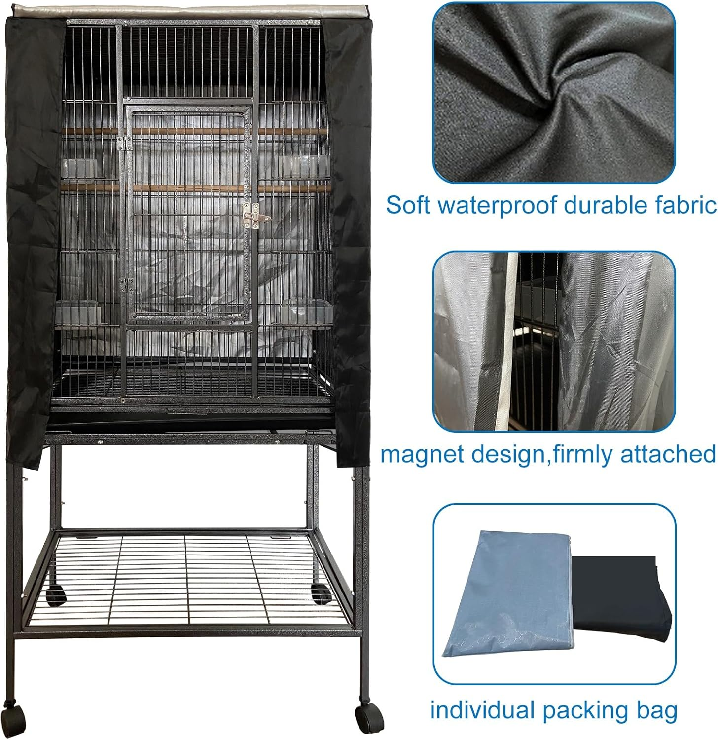Bird Cage Cover Good Night Birdcage Cover Black-Out Cage Cover Durable Waterproof Material image number 3