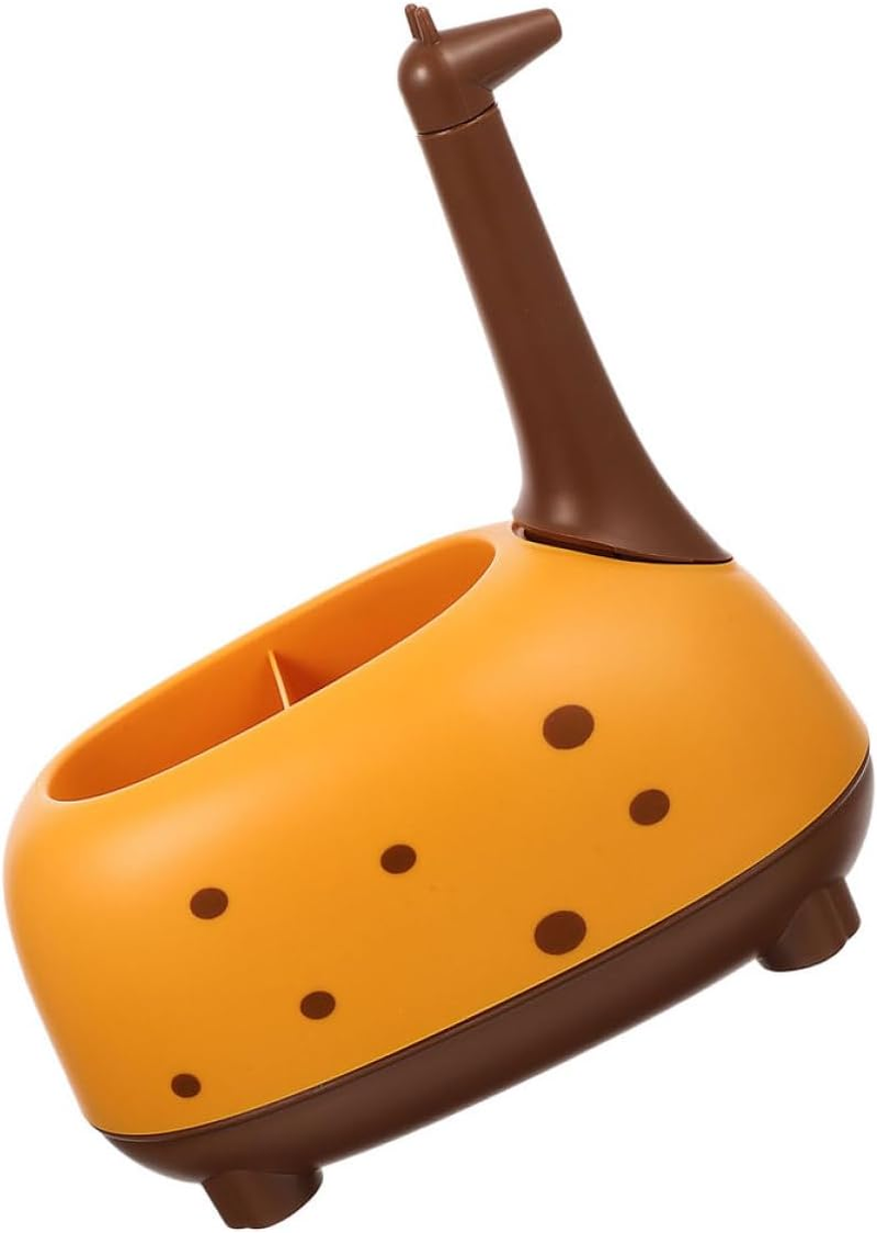 HYTROVE Cartoon Giraffe Pen Holder Desk Organizer Multiple Compartments for Classroom and Office Supplies Cute Storage for Pens and Stationery Adorable Kawaii Decor image number 1